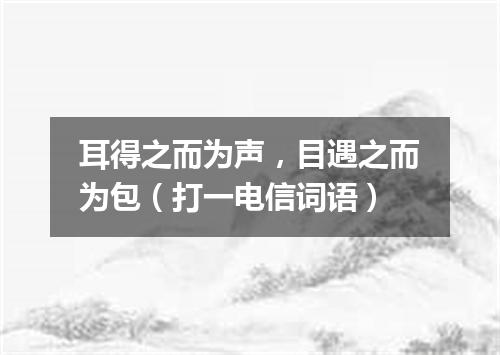 耳得之而为声，目遇之而为包（打一电信词语）