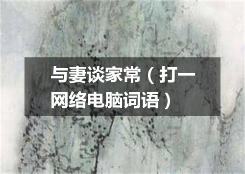 与妻谈家常（打一网络电脑词语）