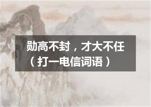 勋高不封，才大不任（打一电信词语）