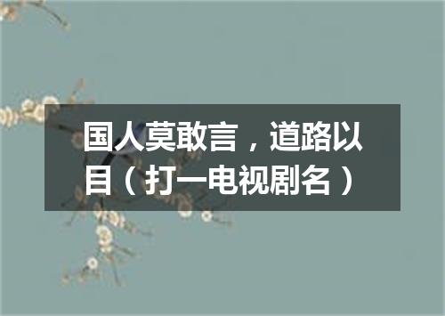 国人莫敢言，道路以目（打一电视剧名）