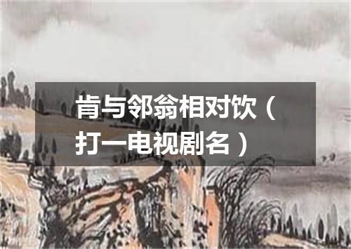 肯与邻翁相对饮（打一电视剧名）