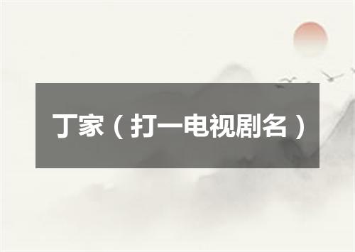 丁家（打一电视剧名）