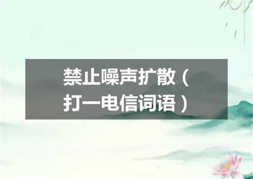 禁止噪声扩散（打一电信词语）