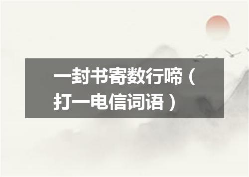 一封书寄数行啼（打一电信词语）