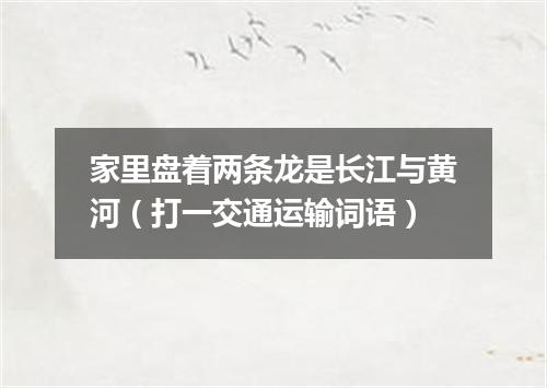 家里盘着两条龙是长江与黄河（打一交通运输词语）