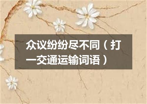 众议纷纷尽不同（打一交通运输词语）