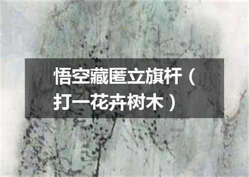 悟空藏匿立旗杆（打一花卉树木）