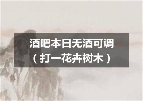 酒吧本日无酒可调（打一花卉树木）