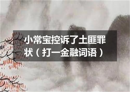 小常宝控诉了土匪罪状（打一金融词语）