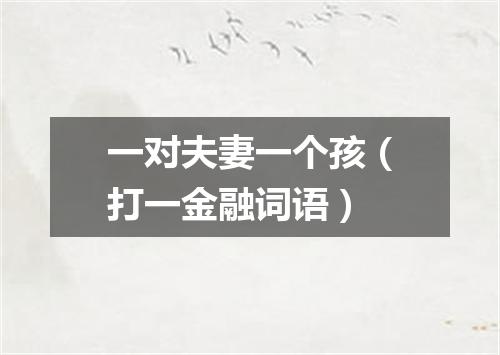 一对夫妻一个孩（打一金融词语）