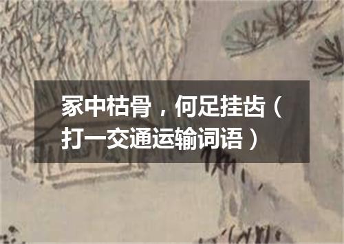 冢中枯骨，何足挂齿（打一交通运输词语）