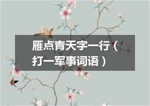 雁点青天字一行（打一军事词语）