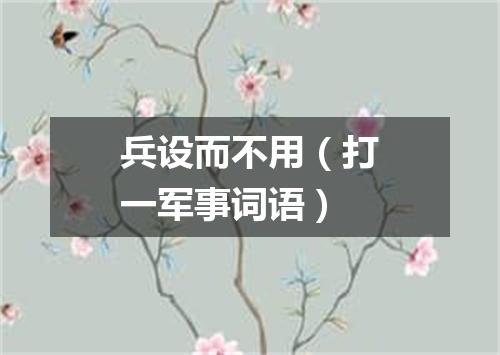 兵设而不用（打一军事词语）