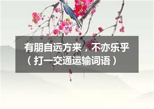 有朋自远方来，不亦乐乎（打一交通运输词语）