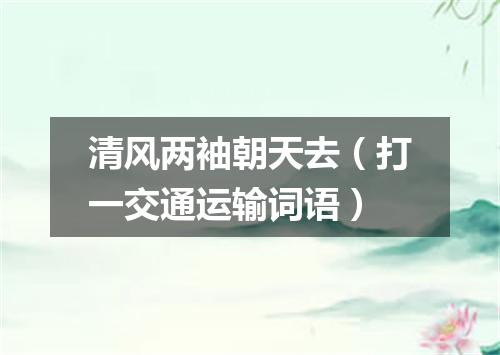 清风两袖朝天去（打一交通运输词语）
