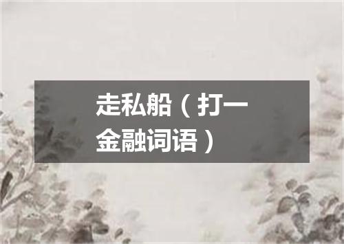 走私船（打一金融词语）