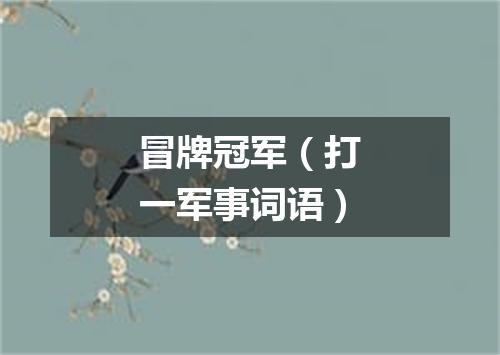 冒牌冠军（打一军事词语）