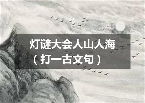 灯谜大会人山人海（打一古文句）