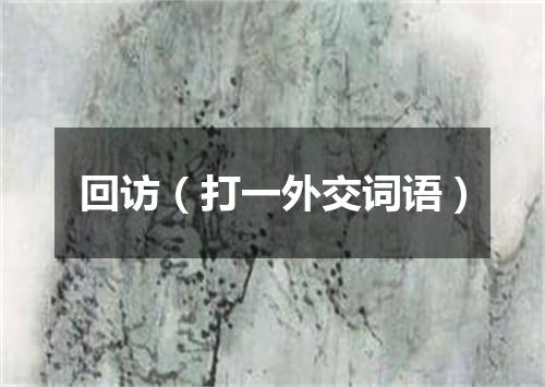 回访（打一外交词语）