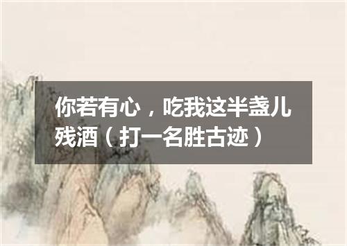 你若有心，吃我这半盏儿残酒（打一名胜古迹）