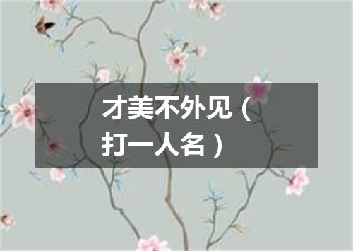 才美不外见（打一人名）