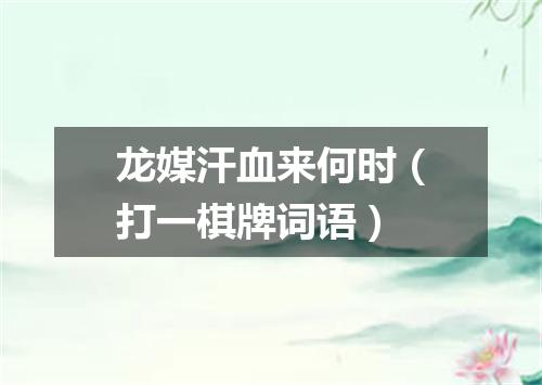 龙媒汗血来何时（打一棋牌词语）