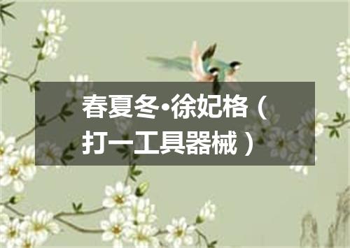 春夏冬·徐妃格（打一工具器械）