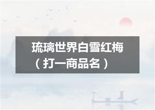 琉璃世界白雪红梅（打一商品名）