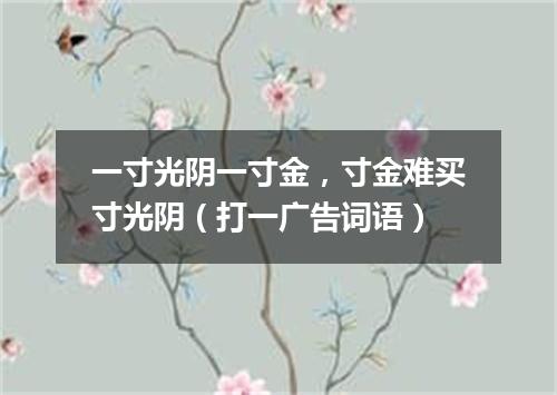 一寸光阴一寸金，寸金难买寸光阴（打一广告词语）