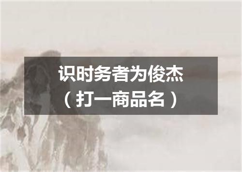 识时务者为俊杰（打一商品名）