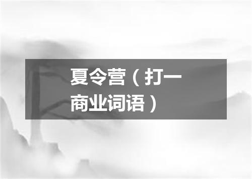 夏令营（打一商业词语）