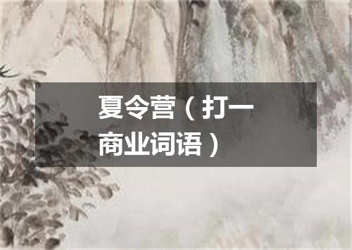 夏令营（打一商业词语）