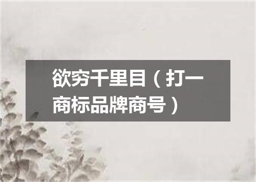 欲穷千里目（打一商标品牌商号）