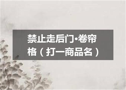禁止走后门·卷帘格（打一商品名）