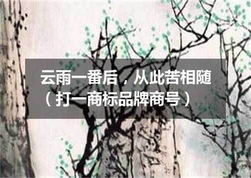云雨一番后，从此苦相随（打一商标品牌商号）