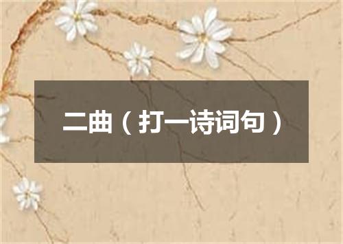 二曲（打一诗词句）