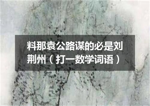 料那袁公路谋的必是刘荆州（打一数学词语）