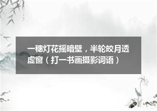 一穗灯花摇暗壁，半轮皎月透虚窗（打一书画摄影词语）