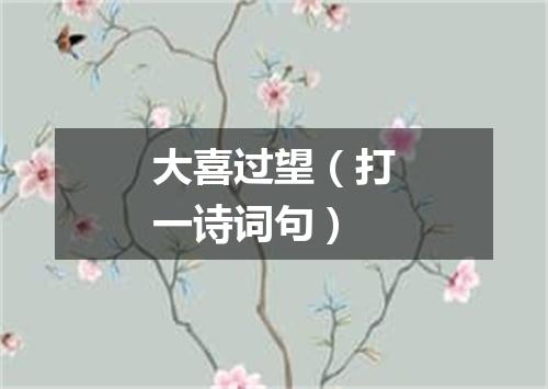 大喜过望（打一诗词句）