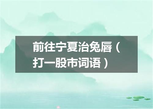 前往宁夏治兔唇（打一股市词语）