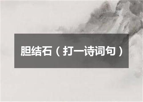 胆结石（打一诗词句）