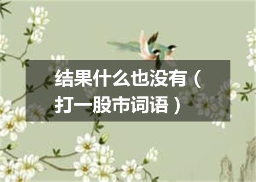结果什么也没有（打一股市词语）