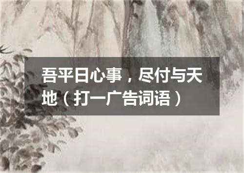 吾平日心事，尽付与天地（打一广告词语）