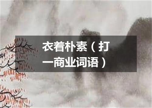 衣着朴素（打一商业词语）