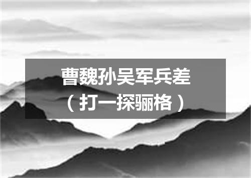 曹魏孙吴军兵差（打一探骊格）