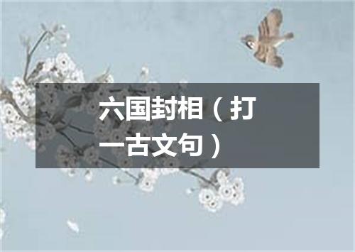 六国封相（打一古文句）