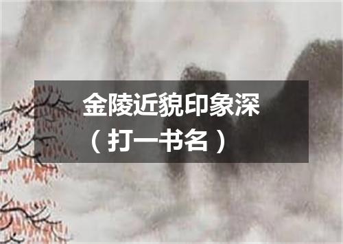 金陵近貌印象深（打一书名）