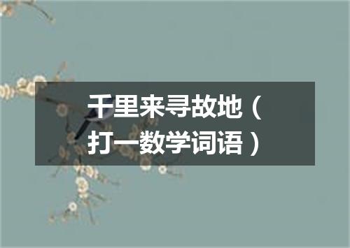 千里来寻故地（打一数学词语）