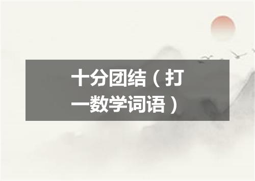 十分团结（打一数学词语）