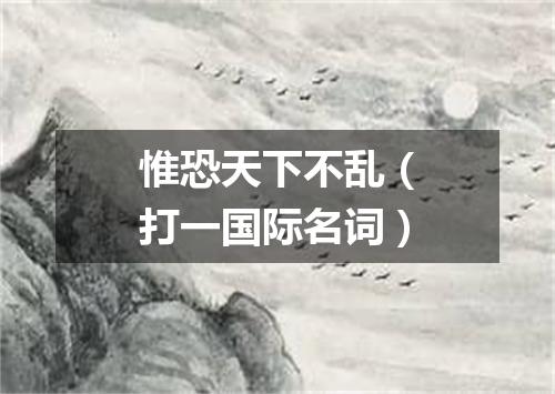 惟恐天下不乱（打一国际名词）